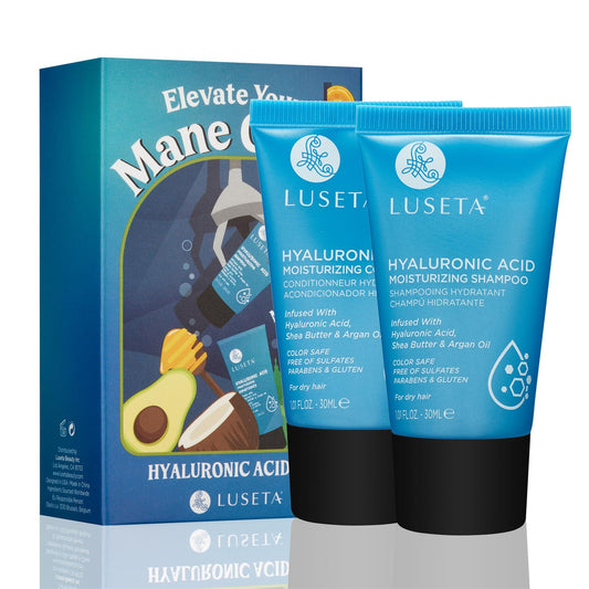 Luseta Hyaluronic Acid Moisturizing Shampoo & Conditioner Set for Dry and Damaged Hair, Sulfate Free Shampoo and Conditioner for Women Infused