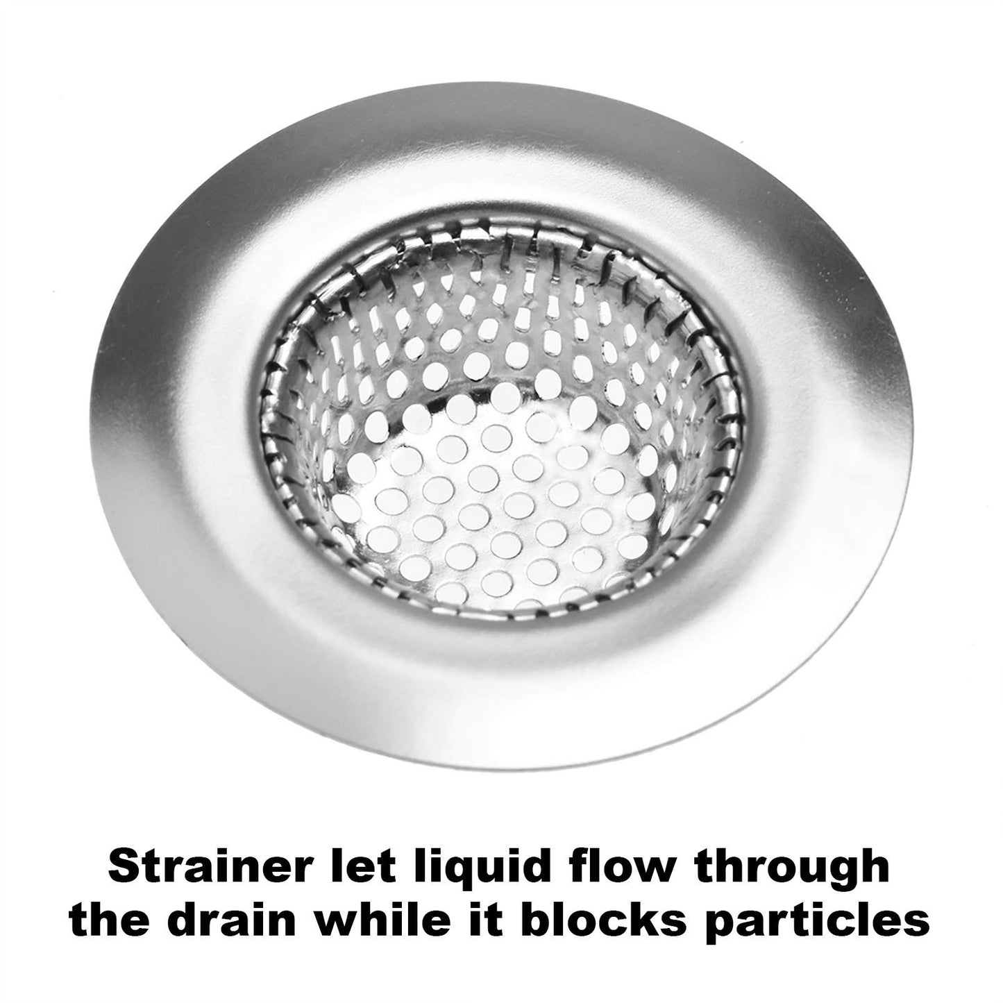 2 Pack Sink Strainer 2.25" Top, 1" Basket – Stainless Steel Hair Catcher for Bathroom, Utility, RV, Laundry – Hilltop Products