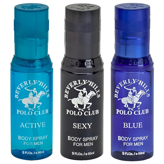 Beverly Hills Polo Club Men's Body Spray Collection Gift Set Featuring Luxury Designer Cologne Scents for Long Lasting Freshness