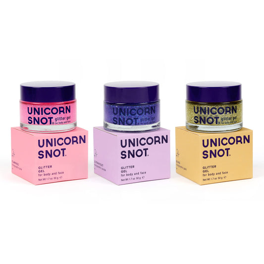 UNICORN SNOT Holographic Face Glitter & Body Glitter Gel | Hair Glitter, Vegan & Cruelty-Free, 1.7 oz 3-Pack (Flamingo/UV/Bling)