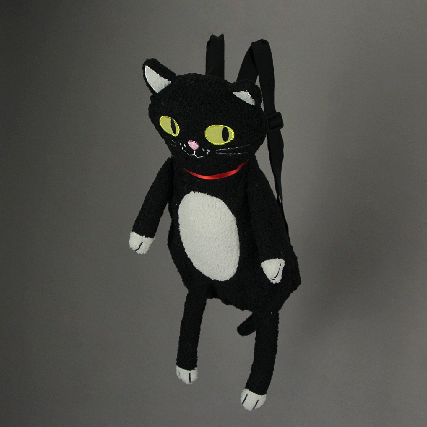 Cute Furry Plush Black Cat Mini Backpack Stuffed Animal Shoulder Fashion Bag, 19.5 Inch