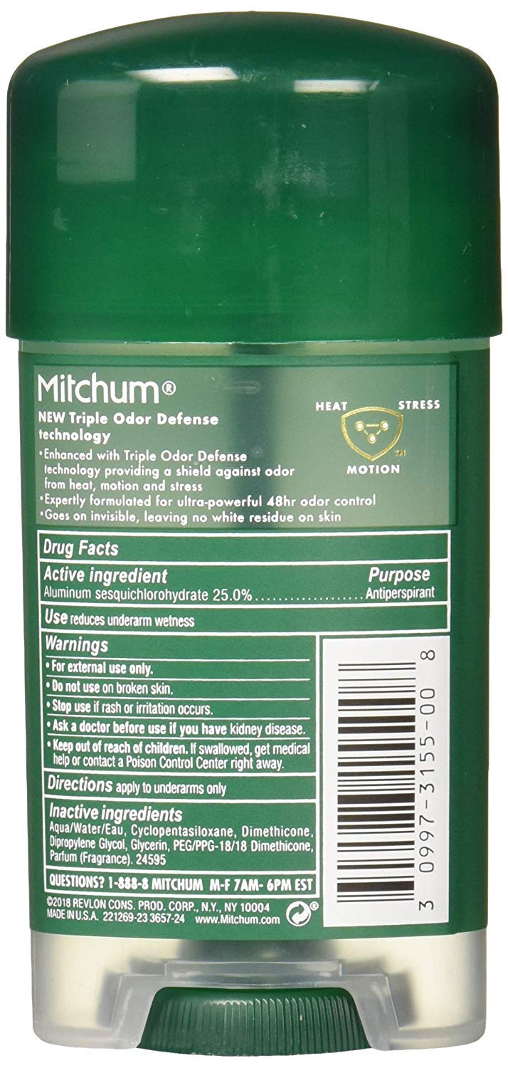 Mitchum Deodorant Mens Gel Unscented 2.25oz (2 Pack) Beauty and Personal Care Mitchum
