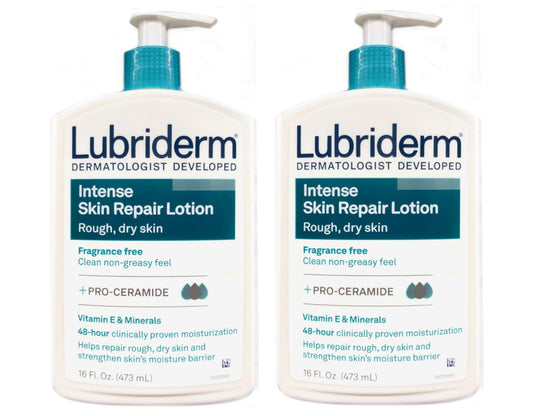 Lubriderm Intense Skin Repair Body Lotion, 16-Ounce Pump Bottles (Pack of 2)
