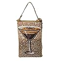 Cocktails Anyone Espresso Martini Beaded Phone Crossbody Bag: Unique Club Accessory, Stylish Mini Handbag for Women