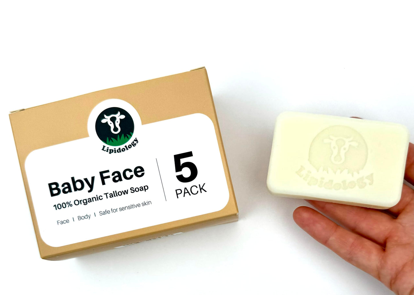 Unscented Tallow Soap, 5 PACK, 300 g - by Lipidology Beauty & Personal Care Lipidology Skincare