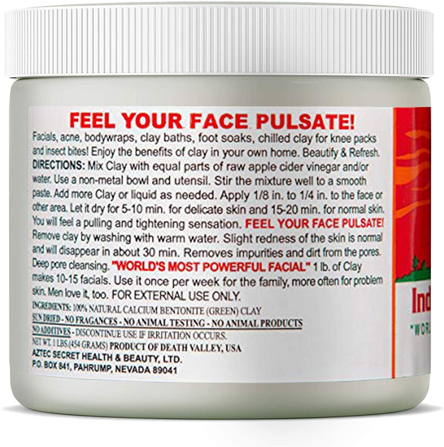 AZTEC SECRET FACE HEALING CLAY, 1 LB Pack of 12