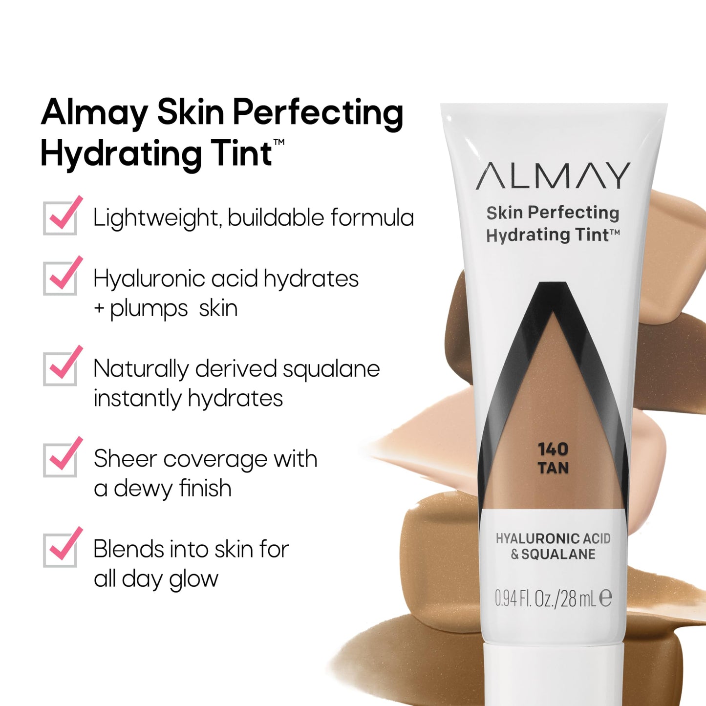 Almay Hydrating Liquid Foundation Tint, Lightweight with Light Coverage, Naturally Dewy Finish, Hypoallergenic, Dermatologist TestedFragrance Free