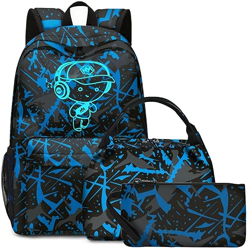 Bluboon School Backpack for Boys Teens Bookbag Travel Daypack Kids Girls Lunch Bag Pencil Case