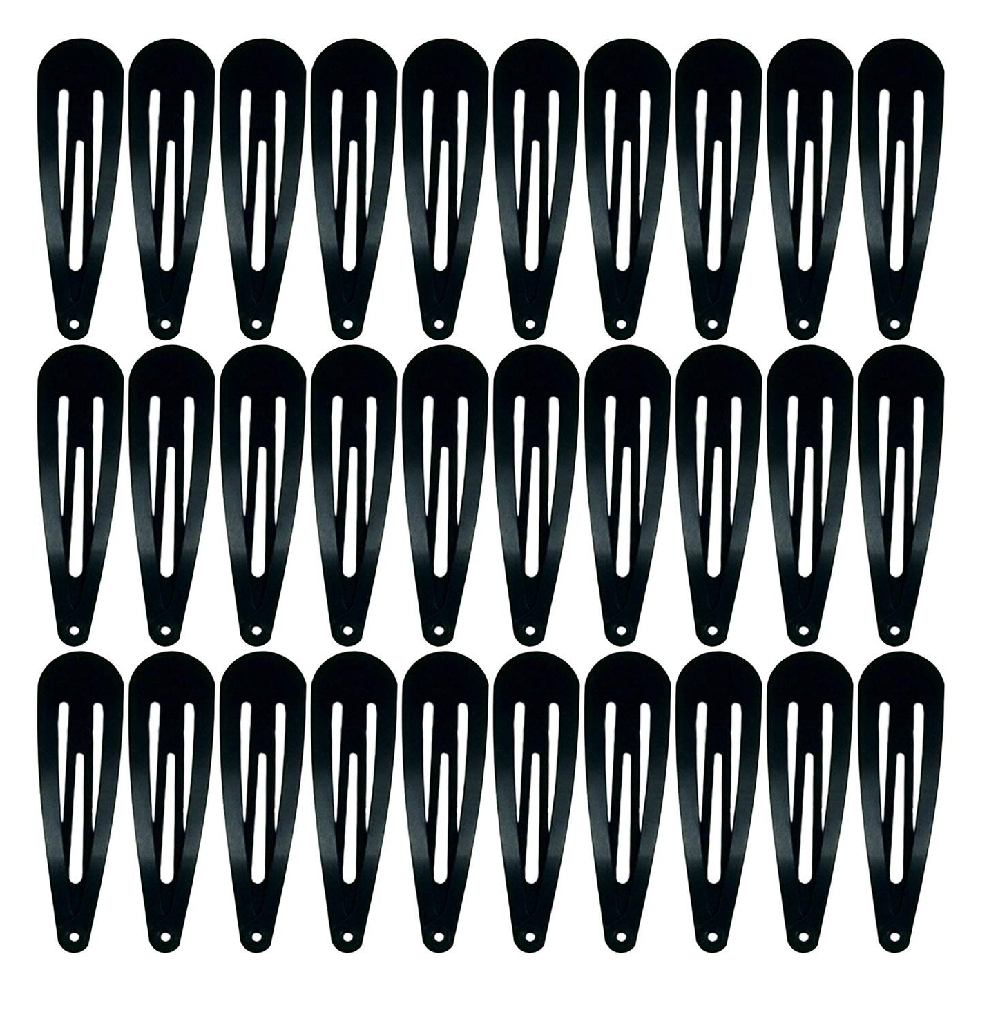 30,60 Pack Black 2 Inch Women Metal Snap Hair Clips Accessories No Slip Hair Barrettes Girls Women Hair Accessories (Black 30PCS)