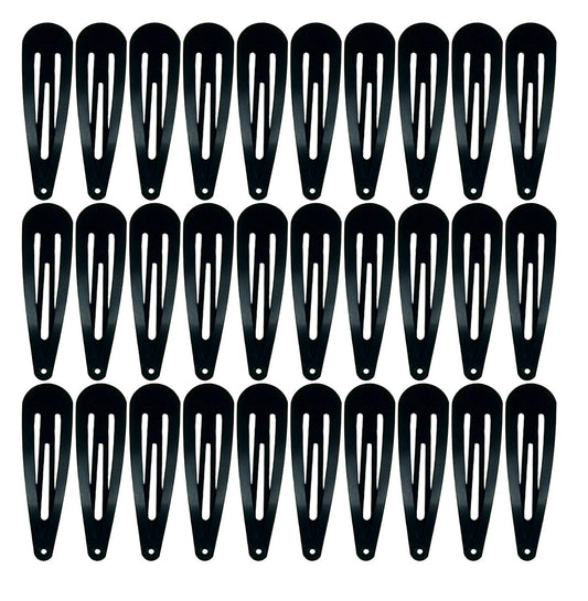 30,60 Pack Black 2 Inch Women Metal Snap Hair Clips Accessories No Slip Hair Barrettes Girls Women Hair Accessories (Black 30PCS)