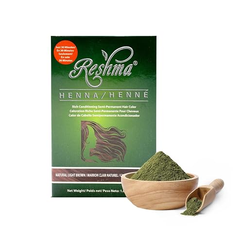 Reshma Beauty 30 Minute Henna Hair Color Infused with Plant-Based Lawsonia Inermis 100% Gray Coverage for Soft, Shiny Hair, Hair Dye-1.05 oz, Pack