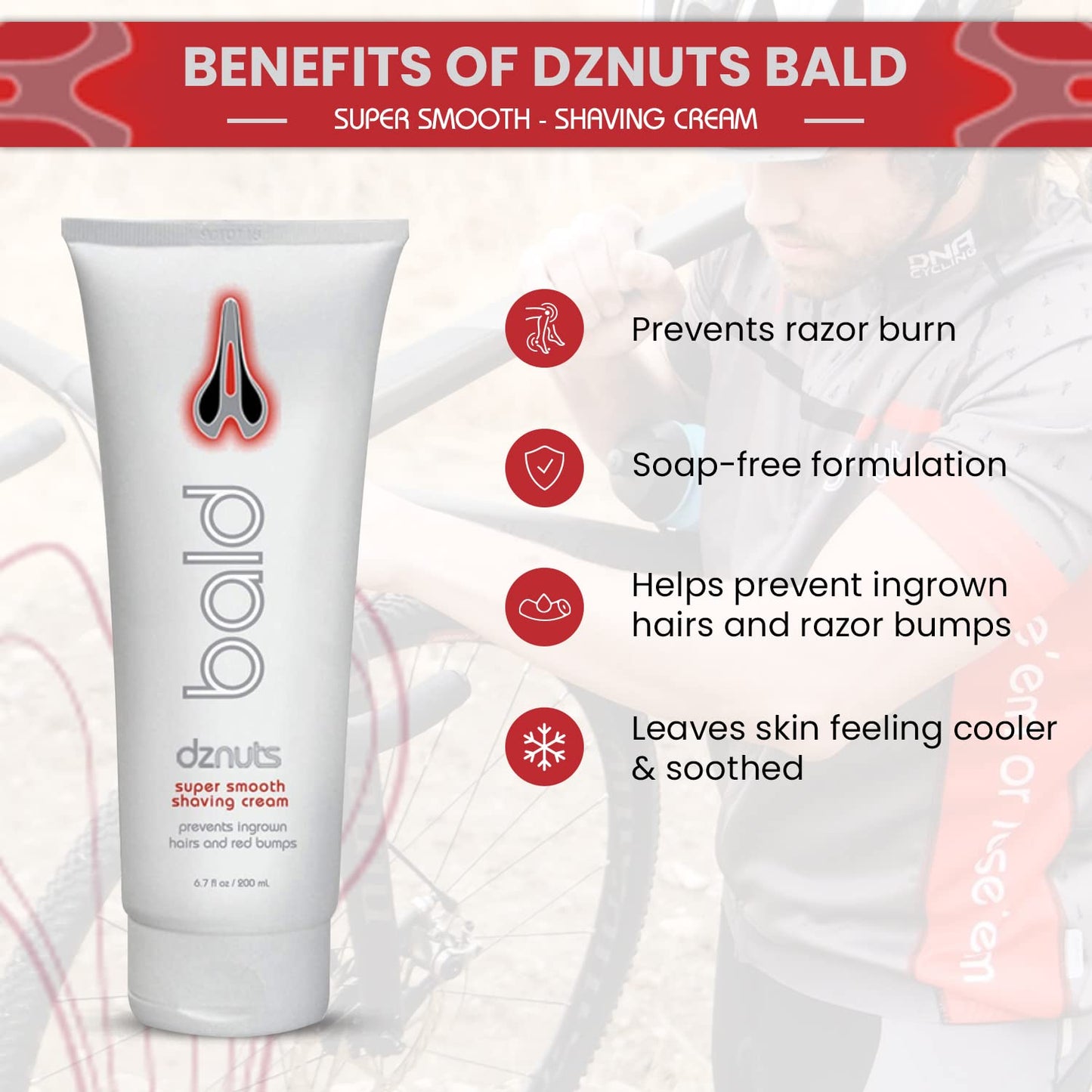 dznuts - Bald Super Smooth Shaving Cream - Prevents Razor Burns, Ingrown Hairs, Cooled and Moisturized Skin - 6.7 fl. oz, 3 Pack Beauty and Personal Care dznuts