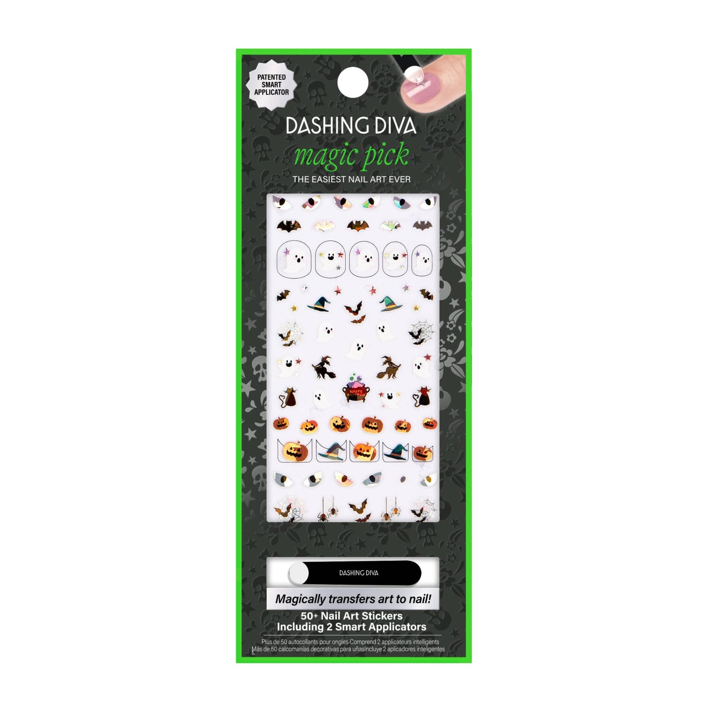 Dashing Diva Magic Pick Nail Stickers - Black Light | Easy Nail Art Stickets | Comes with 50+ Stickers and 2 Precision Placement Tools Beauty & Personal Care Dashing Diva