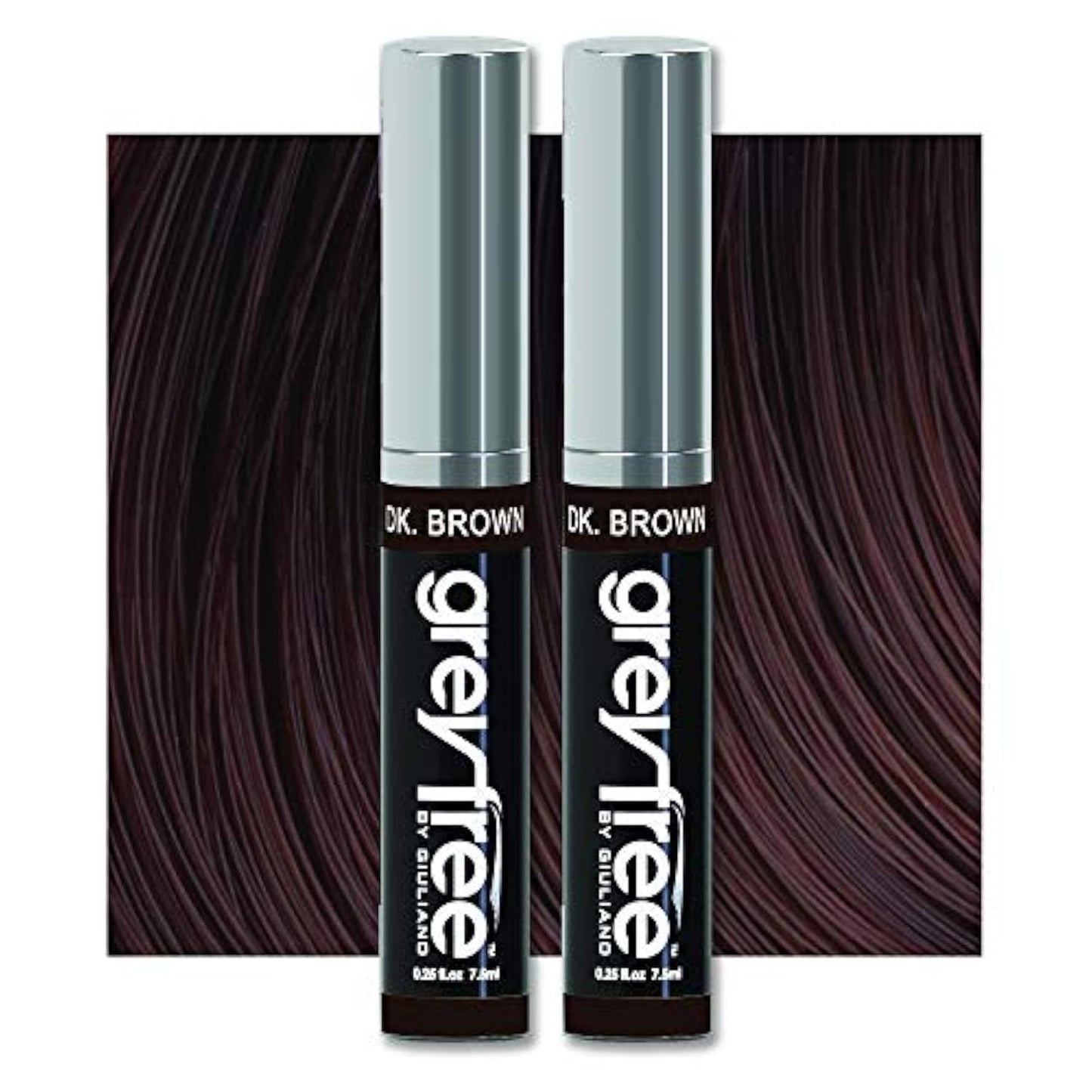 Greyfree Hair Mascara Root Touch-Up for Gray Hair | Precision Hairline Concealer for Brows & Beard | 2 Pack (DARK BROWN)