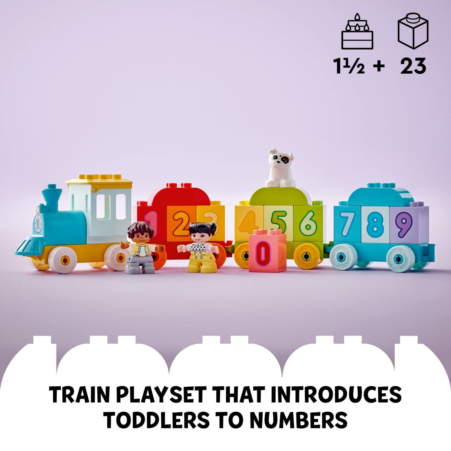 LEGO DUPLO My First Number Train 10954, Preschool Learning Toy with Number Bricks, Educational Building Set for Toddlers Ages 1.5-3