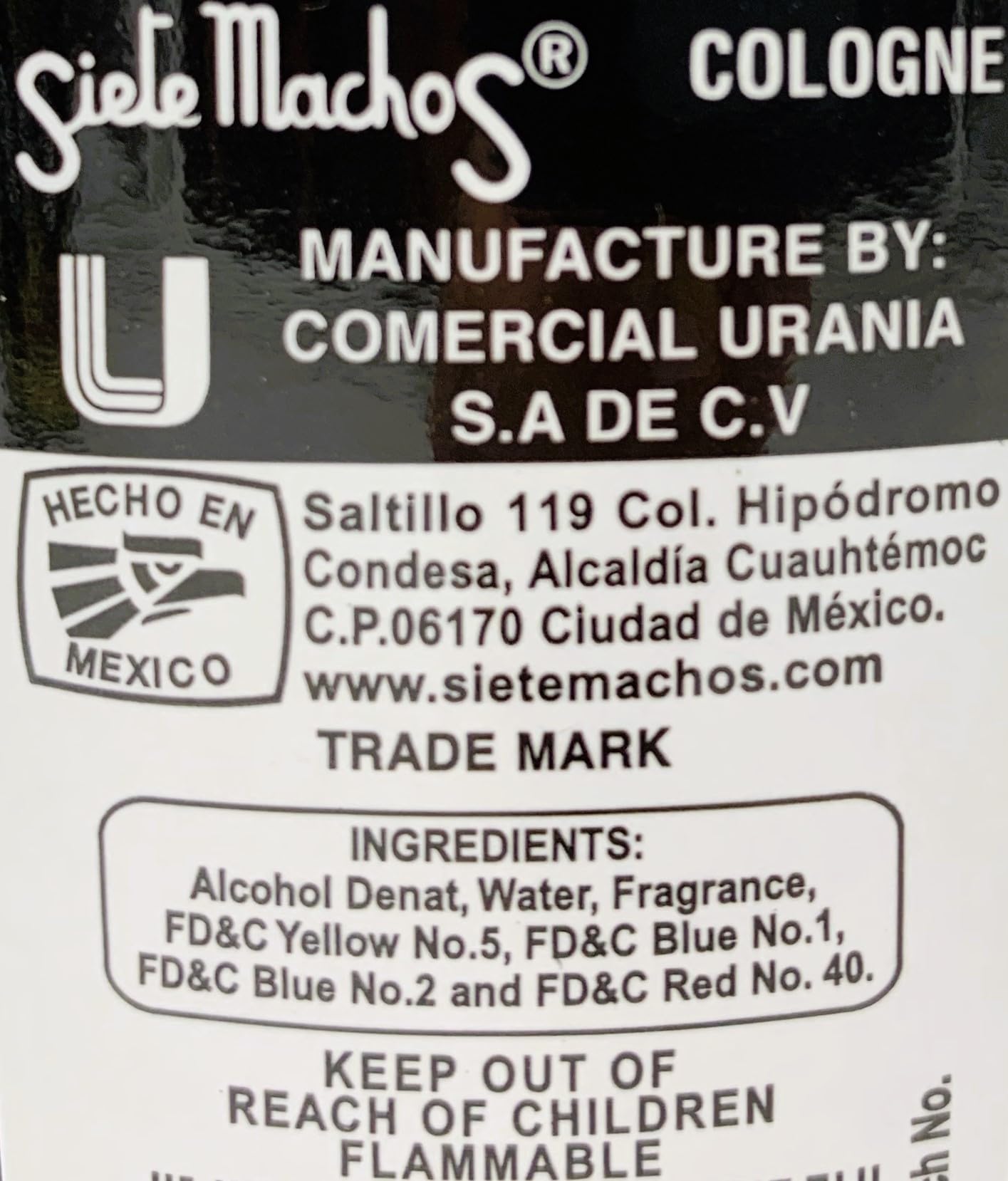 Siete Machos URANIA Original Cologne 3.72 oz. (110ml) (1 Pack)