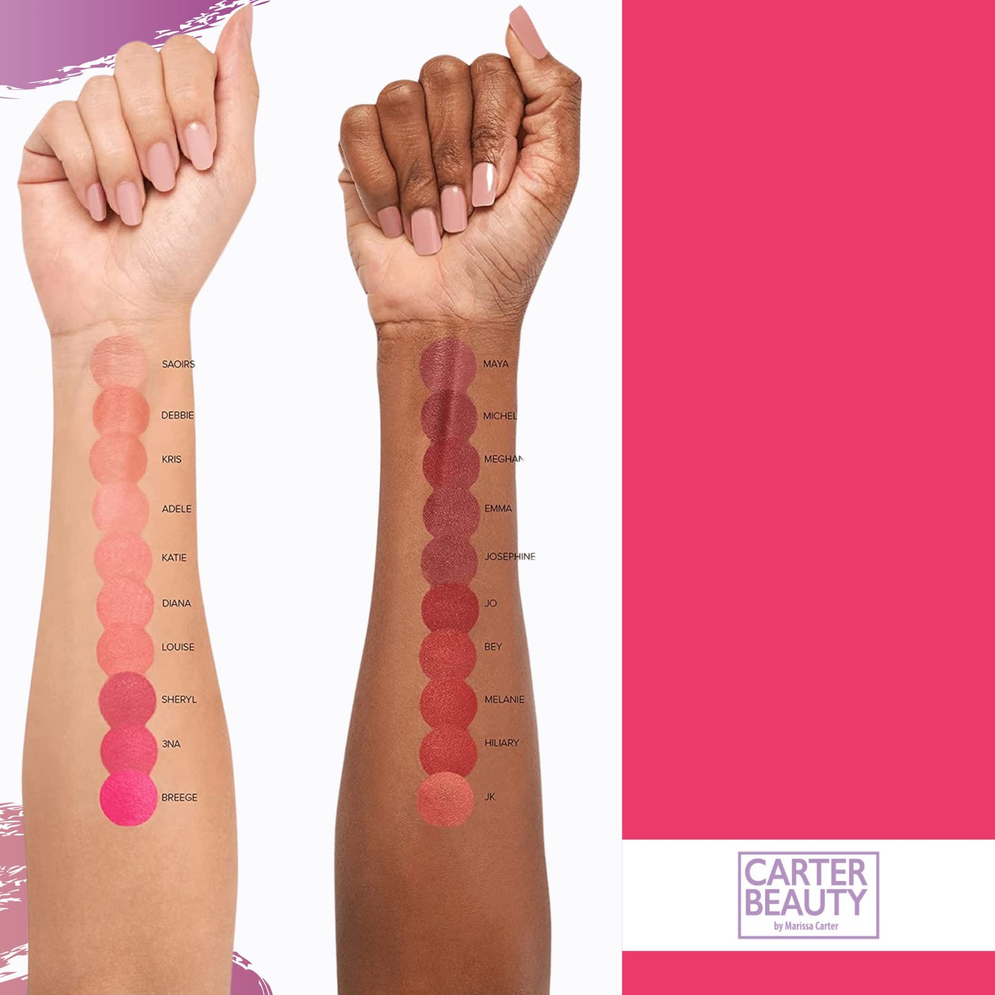 Carter Beauty By Marissa Carter Word Of Mouth Lipstick - Intense Color With A Smooth Matte Finish - Can Be Used With Free Speech Lip Tint For A Glossy