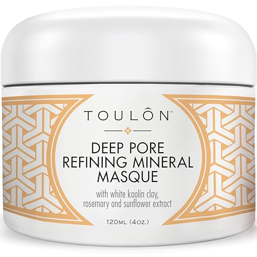 TOULON Kaolin Clay Mask for Face with White Kaolin Mineral Clay. Soft Pure Healing Mask with Minerals to Reduce Wrinkles and Blackheads & Detox Skin