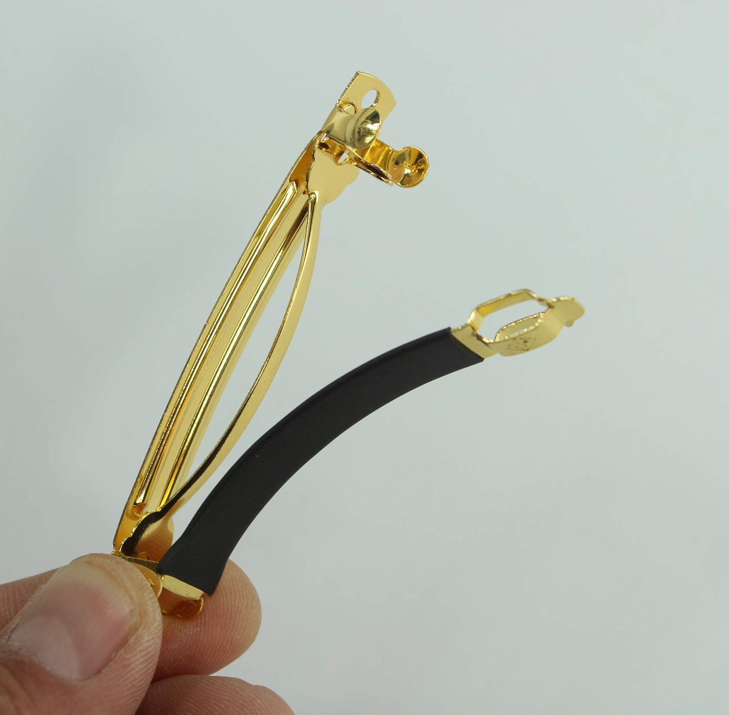 10pcs 80mm French Barrette Hair Clips for DIY Craft Project (Gold 80mm with Leather Protect)