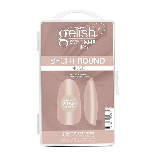 Gelish Nude Soft Gel™ Tips Press on Nails Extension - Nude Short Round, 120 Count Beauty & Personal Care Gelish