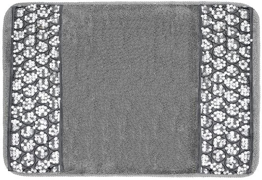 Zahari Home Sinatra Modern Bathroom Rug Classic Luxury Bath Rug Contemporary Decor Silver Bath Mat for Shower Unique Design Stylish Bathroom Rug Bath…