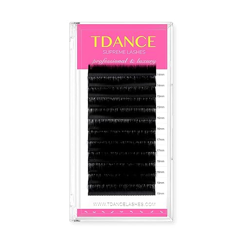 TDANCE Lash Extension Matte Black Eyelash Extension C CC D DD J B L Curl Volume & Classic Lash Extensions 0.03-0.18mm Thickness Professional Salon