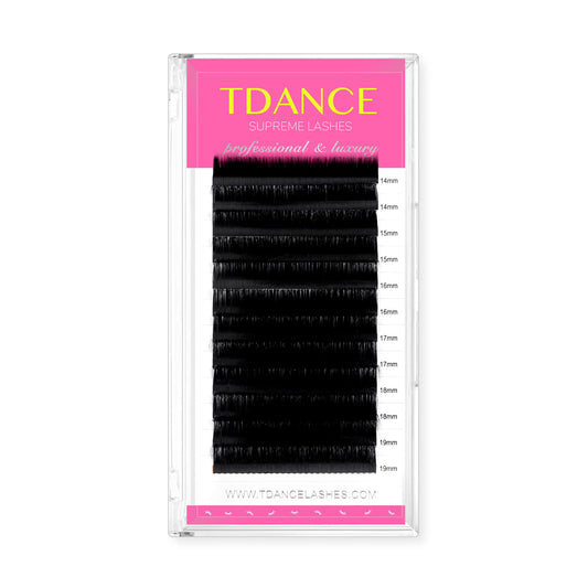 TDANCE Lash Extension Matte Black Eyelash Extension C CC D DD J B L Curl Volume & Classic Lash Extensions 0.03-0.18mm Thickness Professional Salon