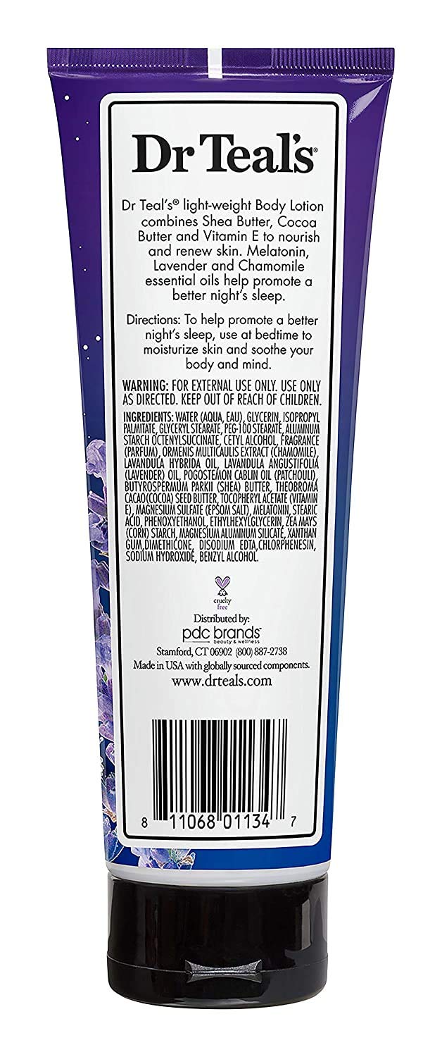 Dr Teal's Melatonin Sleep Lotion Gift Set (2 Pack, 8 oz ea.) - Nighttime Therapy Body Lotion Combines Shea & Cocoa Butter to Nourish and Protect Skin