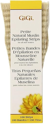 GiGi Natural Muslin Epilating Strips, Petite 100 ea (Pack of 4)