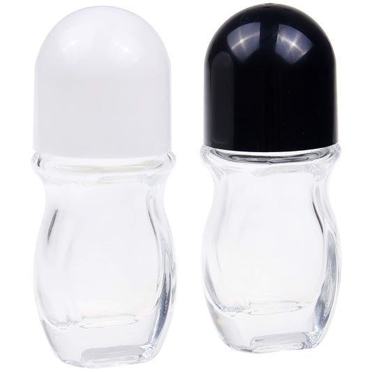2 Pack Deodorant Glass Rollers - Empty Rollerball Bottles, Roll on Bottles for Oils, Sunscreen Roller Applicator, Essential Oil Roller Bottles