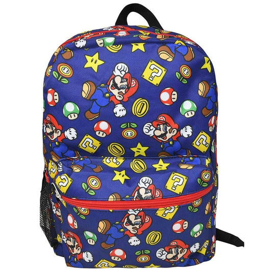 Mario 16” All-Over Print Backpack - Colorful & Iconic Nintendo Style