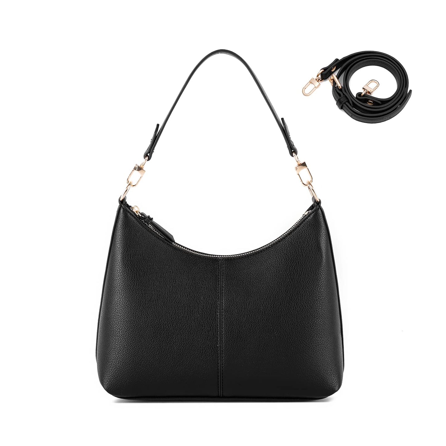 Keyli Women'S Shoulder Handbag - Waterproof Pu Leather Crossbody Bag, Cute Stylish Clutch Purse With Removable Straps, Top Handle Zipper Black