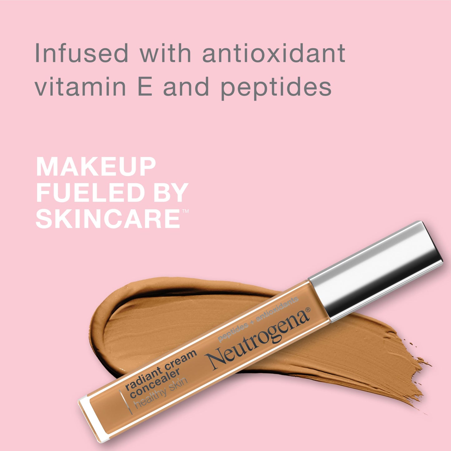 Neutrogena Healthy Skin Radiant Brightening Cream with Peptides & Vitamin E Antioxidant, Lightweight Perfecting Concealer Cream, Non-Comedogenic