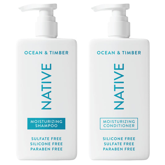 Native Ocean & Timber Shampoo and Conditioner Contain Naturally Derived Ingredients | All Hair Types, Color & Treated, Fine to Dry Damaged, Sulfate