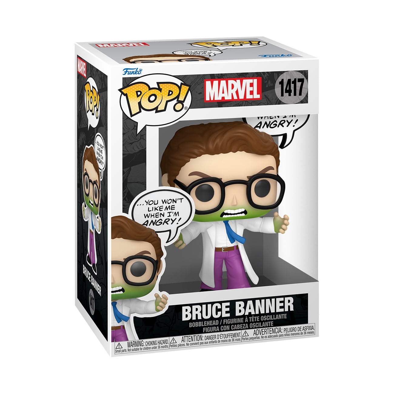 Funko Pop Marvel: Bruce Banner - Hulk - (Don't Make Me Angry) - Marvel Comics - Collectable Vinyl Figure - Gift Idea - Official Merchandise - Toys…