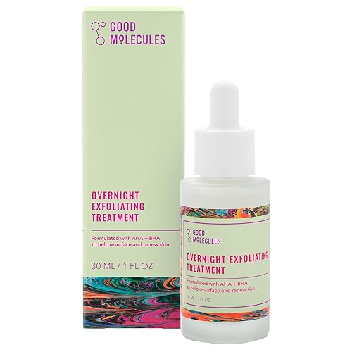 Good Molecules Overnight Exfoliating Treatment - Face Exfoliator with AHA & BHA Lightweight Formula - Pore Minimizer, Facial Skin Care with Glycolic