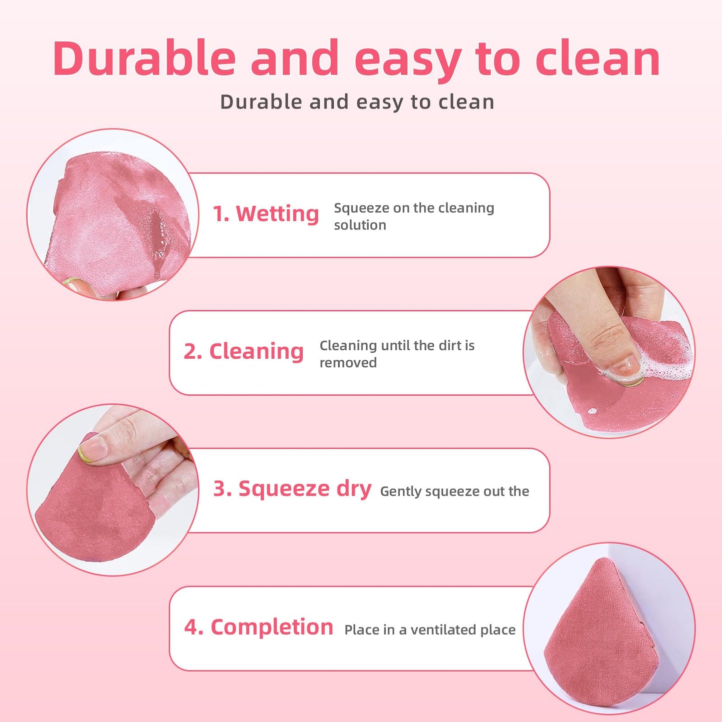 8 Pcs Triangle Powder Puff Face with Case, Cotton Soft Triangle Makeup Puff Velour Cosmetic Foundation Blender Sponge Beauty Makeup Tools for Both Dry