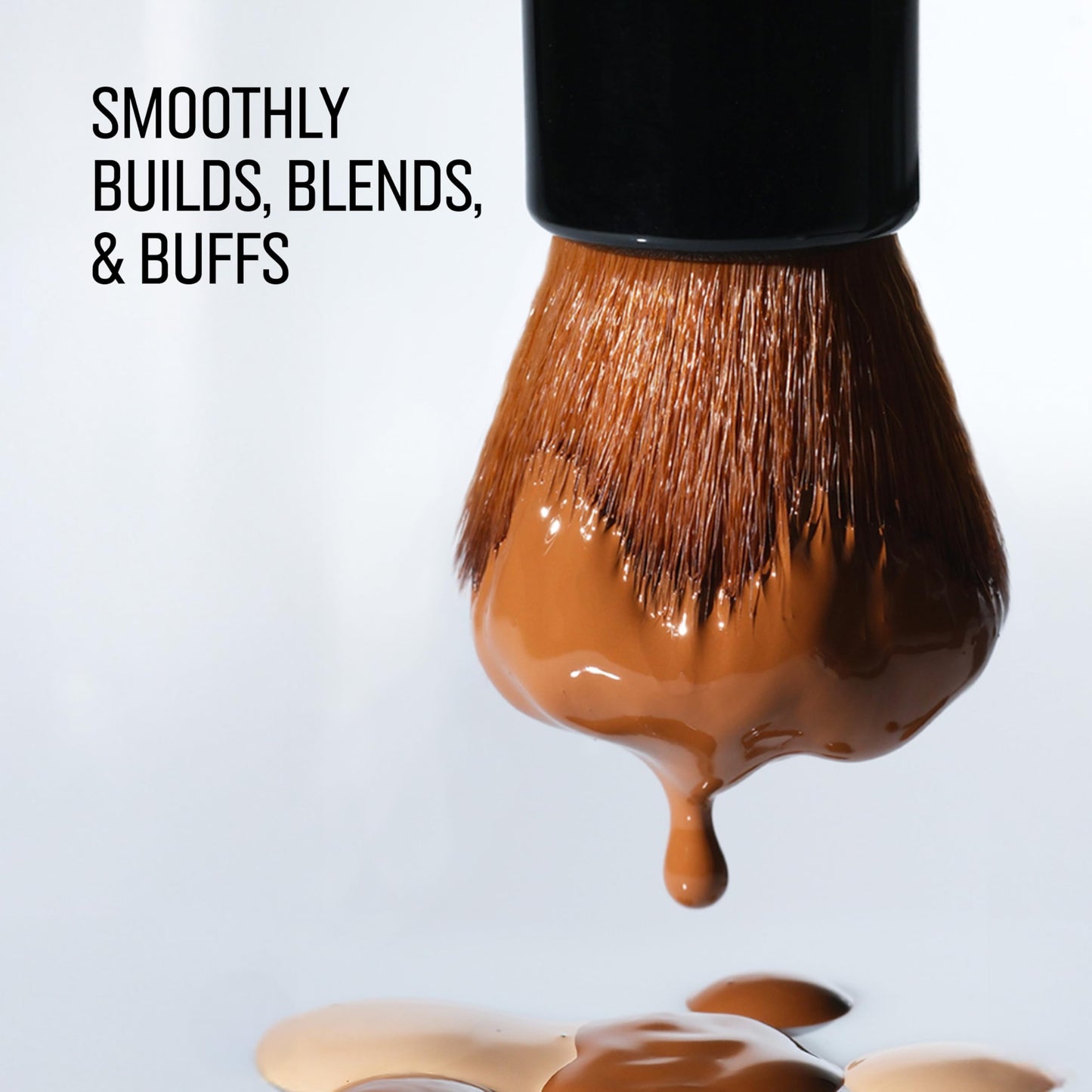 Bobbi Brown Full Coverage Face Brush | Round-Head Makeup Brush for Blending Liquid Foundation