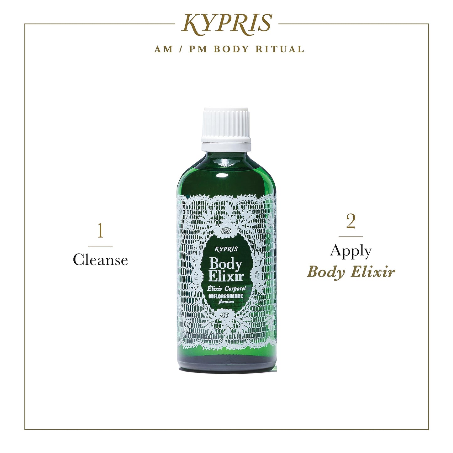 KYPRIS, Body Elixir: Inflorescence Glowing Body Oil, Moisturizes & Soothes, Vitamin C Ester THD + E & Organic Neroli (3.38 fl oz / 100 ml)