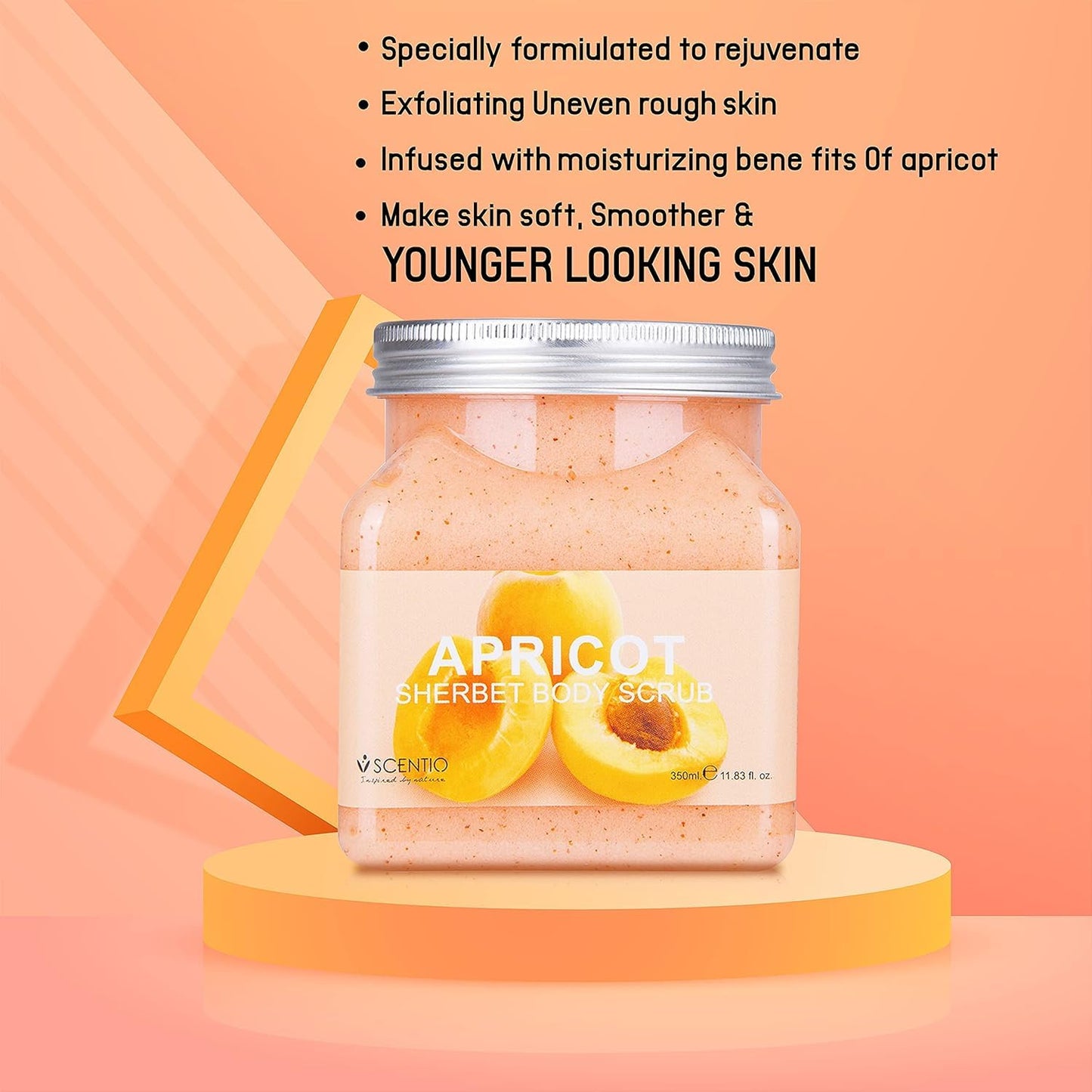 SCENTIO APRICOT ANTI-AGING SHERBET SCRUB 350 ML.
