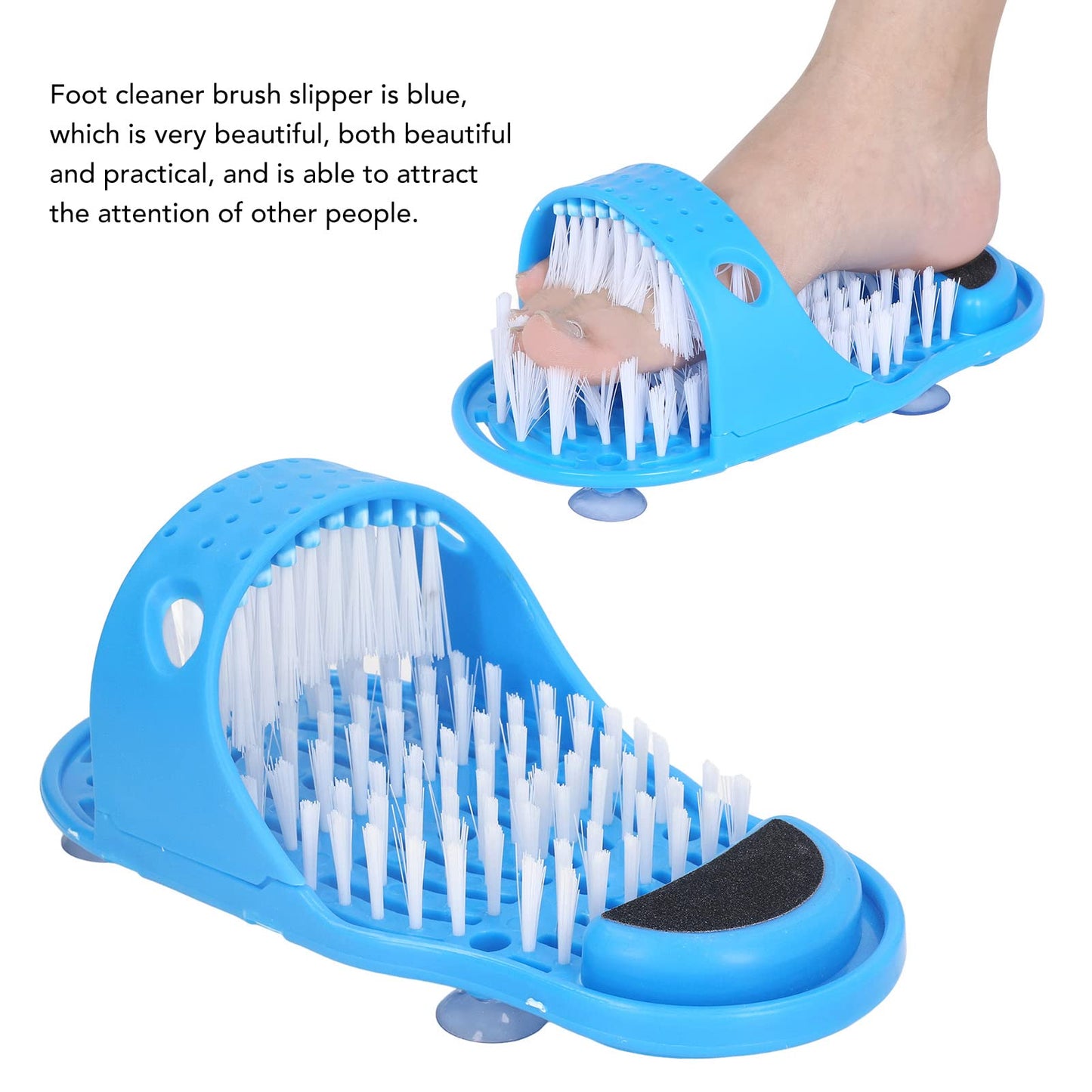 Shower Foot Scrubber, Spa Massager Slippers with Suction Cups Remove Dead Skin Exfoliating Easy Feet Cleaning Brush Feet Washer Shower for Unisex Beauty and Personal Care Yosoo