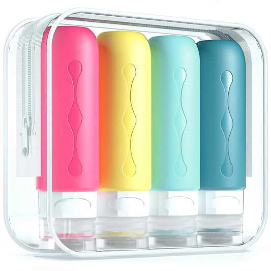 Gemice Travel Bottles for Toiletries Tsa Approved Travel 3oz Size Containers BPA Free Leak Proof Travel Tubs Refillable Liquid Travel Accessories Beauty and Personal Care Gemice Default Title
