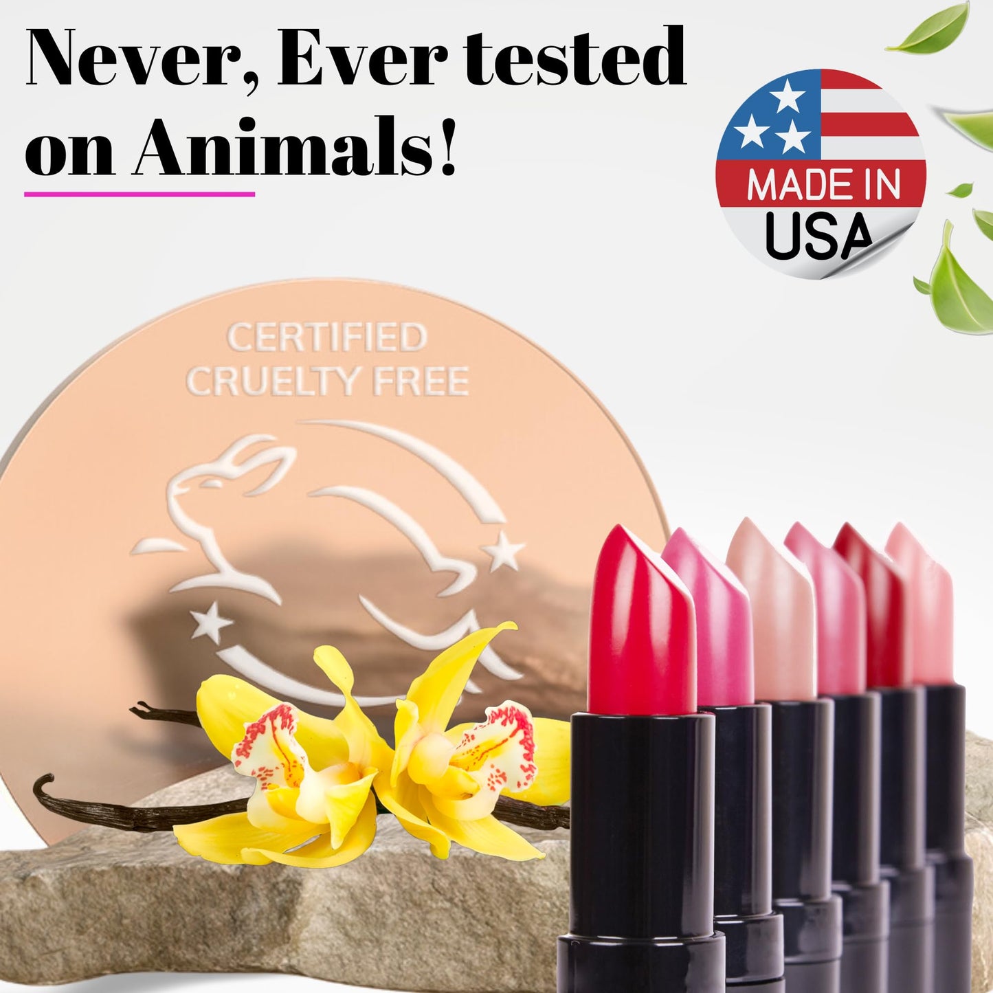 Fifth & Skin BOTANICAL Lipstick (CHERRY) | Vegan | Natural | Organic | Certified Cruelty Free | Paraben Free | Petroleum Free | Healthy | Moisturizing