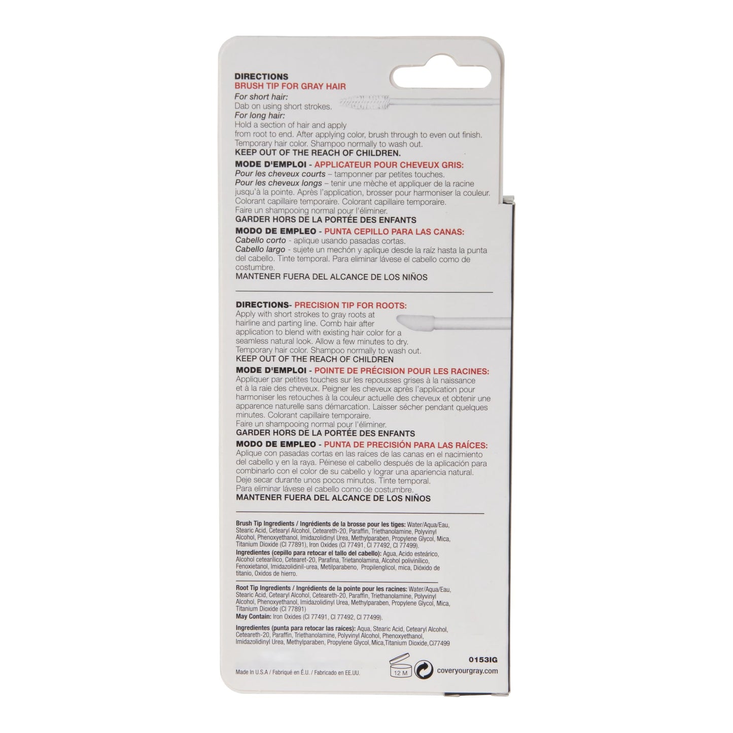 Daggett & Ramsdell Cover Your Gray 2-in-1 Mascara Wand & Sponge Tip Applicator, Black, 0.5 Ounce