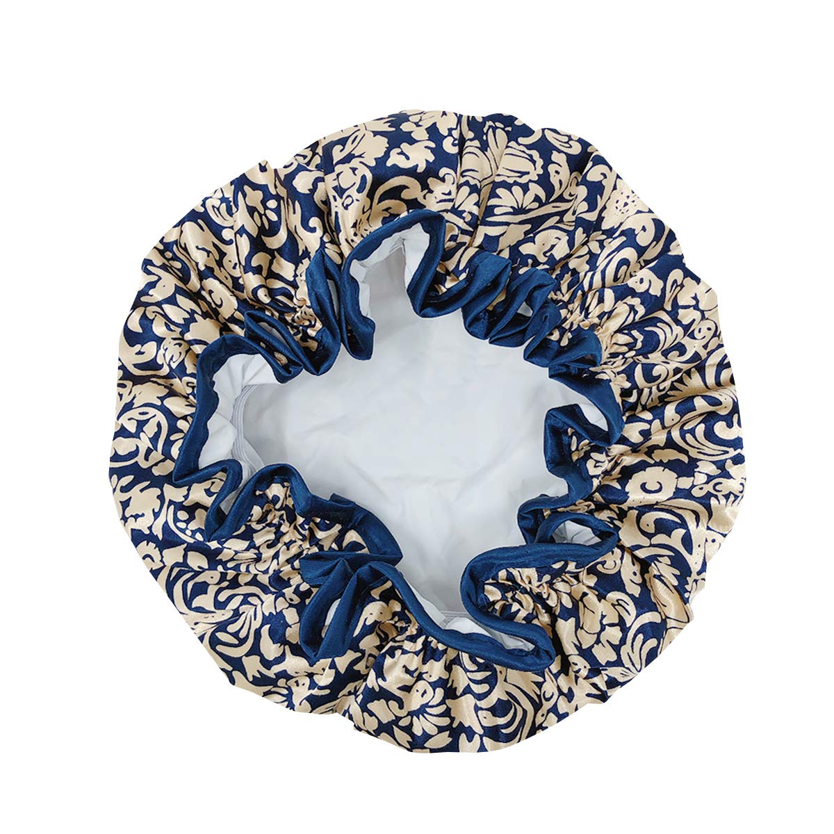 allydrew Reusable Women's Waterproof Shower Caps for Long Hair, Damask