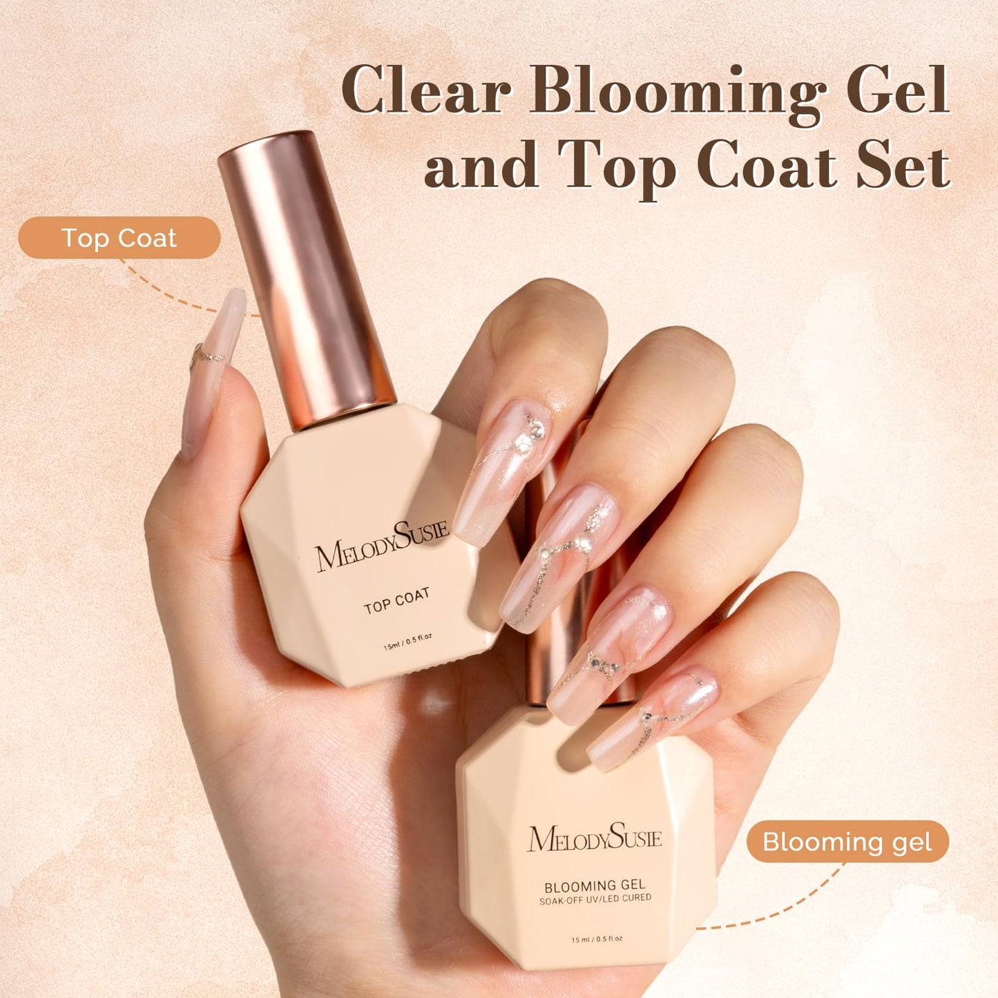 MelodySusie Hema Free Gel Nail Polish, 0.5 Fl Oz Thick Beige Brown Gel Polish, Non Toxic, Long Lasting, Soak Off UV Nail Polish, Manicure Nail Design Beauty and Personal Care MelodySusie
