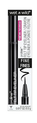 wet n wild Proline Felt Tip Eyeliner, Black, 0.017 Fluid Ounce C875B