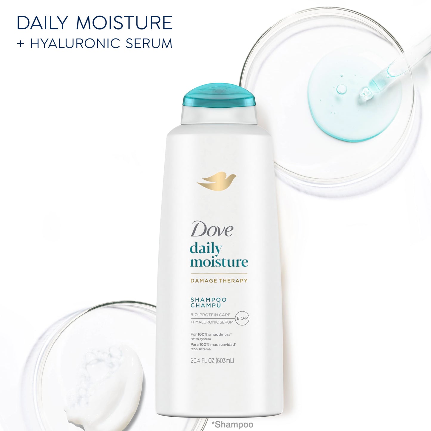 Dove Damage Therapy Daily Moisture Shampoo, 20.4 Ounce (Pack of 2)
