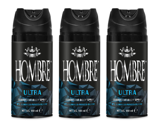 HOMBRE Ultra Spray Deodorant for Men - Woody Citrus-Aquatic Freshness - Aluminum-Free Deodorant Body Spray - Daily Odor Protection 150 ml (Pack of 3) Beauty and Personal Care HOMBRE