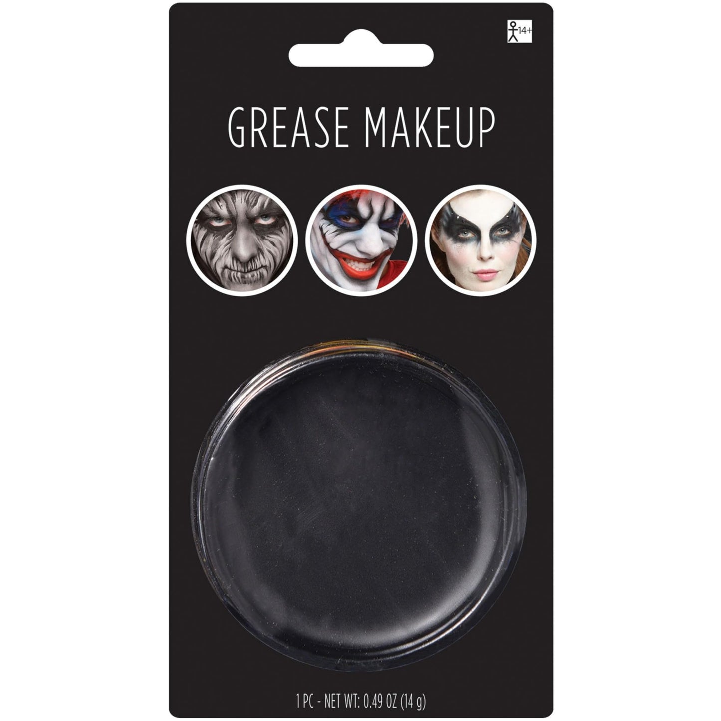 Black Grease Makeup - 0.49 oz. (Pack of 1) - Pigmented & Long-Lasting Formula Perfect for Halloween & Theatrical Performances